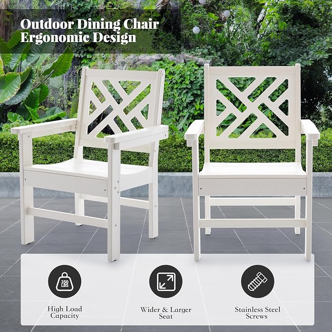 HDPE Dining Table Set for 10, 12-Piece Outdoor Table and Chairs Include 10 - Image 5