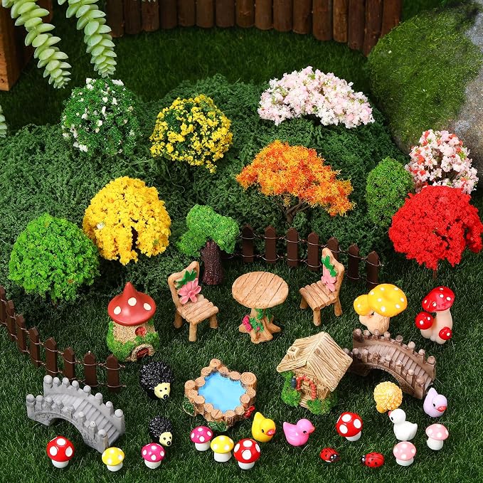 68 Pcs Fairy Garden Accessories Mini Resin Animals Figures Miniature Ducks - Image 5