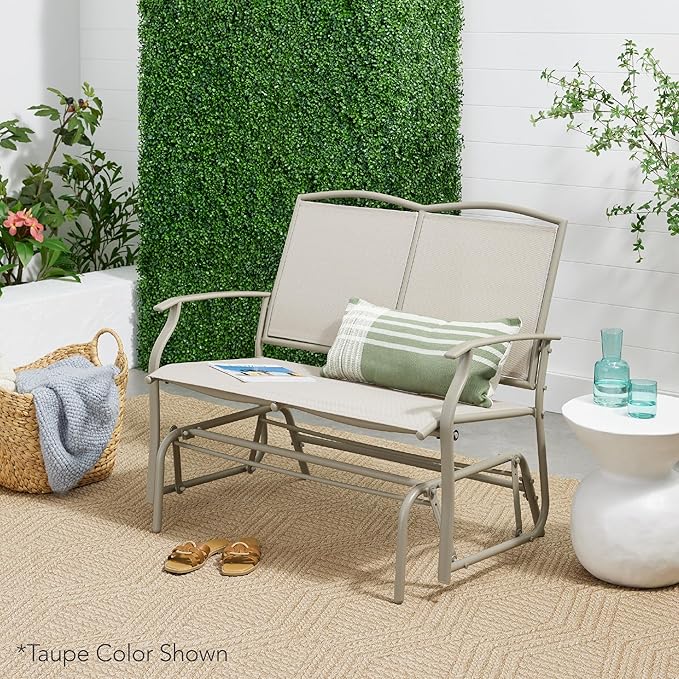Best Choice Products 2-Person Outdoor Patio Swing Glider Steel Bench Loveseat - Image 2