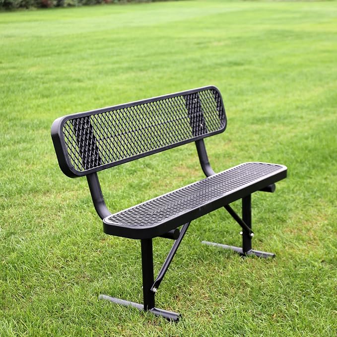 4 Feet Heavy Duty Metal Park Bench - Image 2