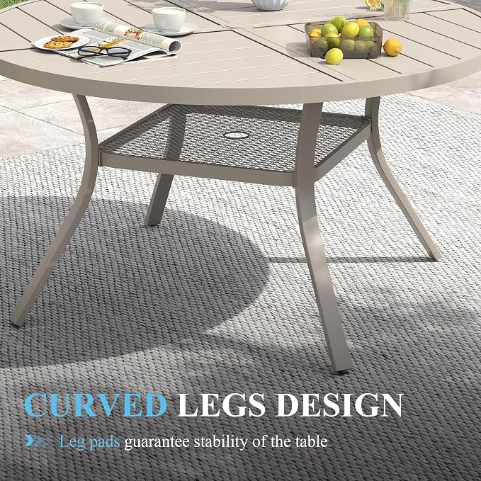 VICLLAX Patio Table and Chair Set of 4, All Weather Metal Round Outdoor Dining - Image 6