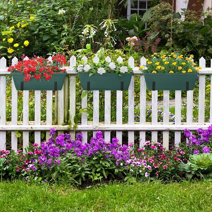 smusei 4 Pack Railing Planter Box Window Boxes Planters - Image 7