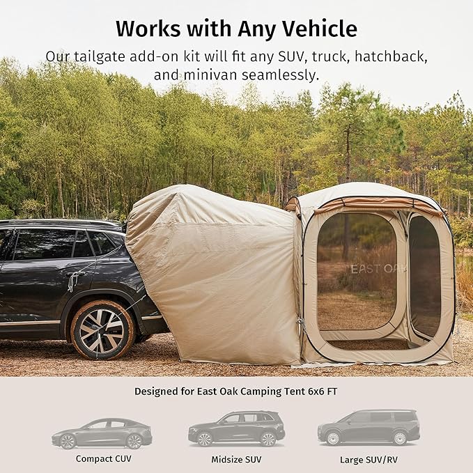 East Oak SUV Tailgate Tent Extension | Camping Shade - Image 3