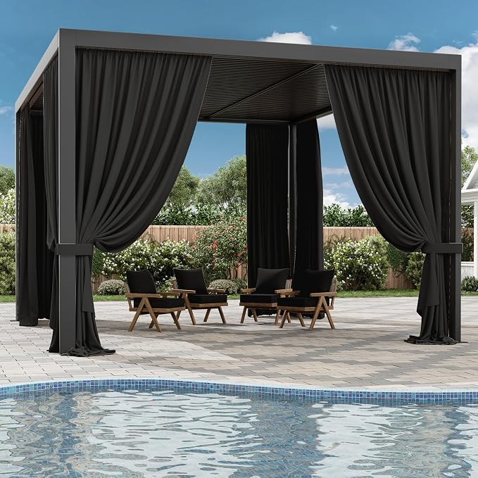 Gazebo Universal Replacement Privacy Curtain, 4-Panels Sidewall Curtains - Image 6