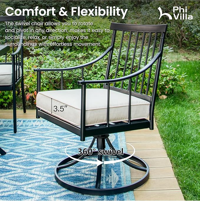 PHI VILLA 7 Pieces Outdoor Dining Set - Image 4