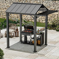 Grill Gazebo 6' x 8' with Galvanized Steel Roof and Pergola Extension, BBQ by CoveredOutdoor