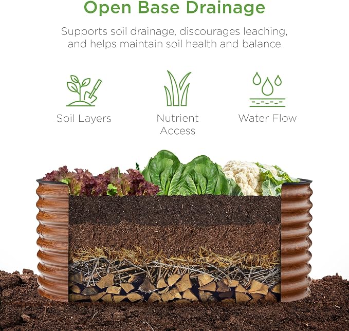 Best Choice Products 4x2x2ft Outdoor Metal Raised Garden Bed, Oval Deep Root - Image 3