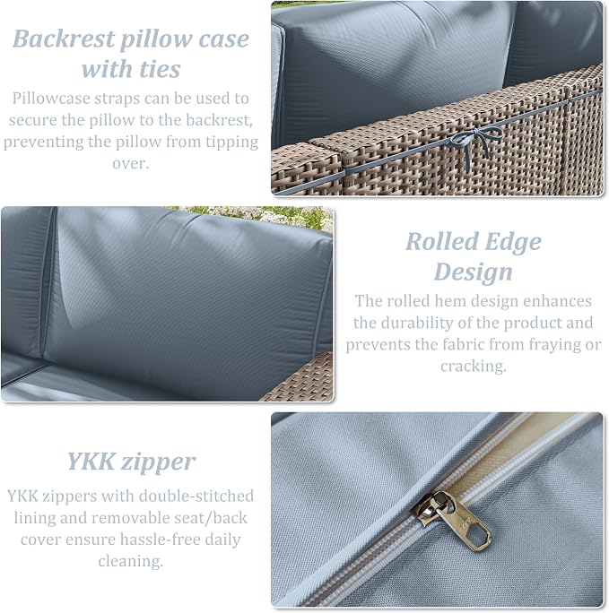 14 Pcs Outdoor Cushion Slipcovers Outdoor Patio Cushion Covers Replacement - Image 5