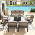 Kullavik Aluminum Patio Furniture Set, 7 Pieces 7 Seat Metal Outdoor Furniture by KULLAVIK