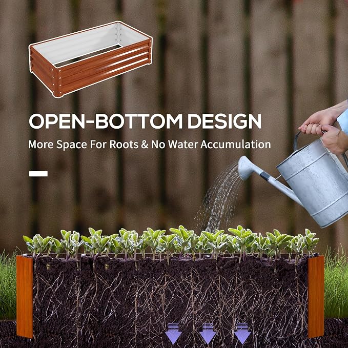 Outsunny Galvanized Raised Garden Bed, - Image 4