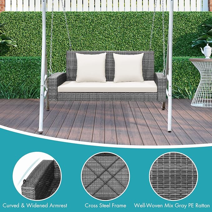 RELAX4LIFE 2-Person Porch Swing Bench - Image 4