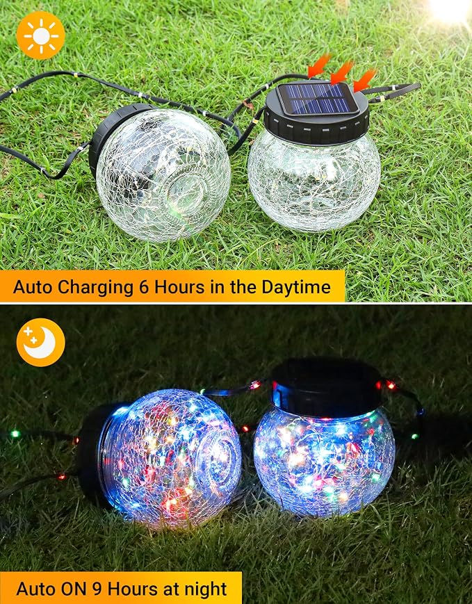 PARTPHONER Solar Lights Outdoor Waterproof 12-Pack, Solar Powered Hanging - Image 8