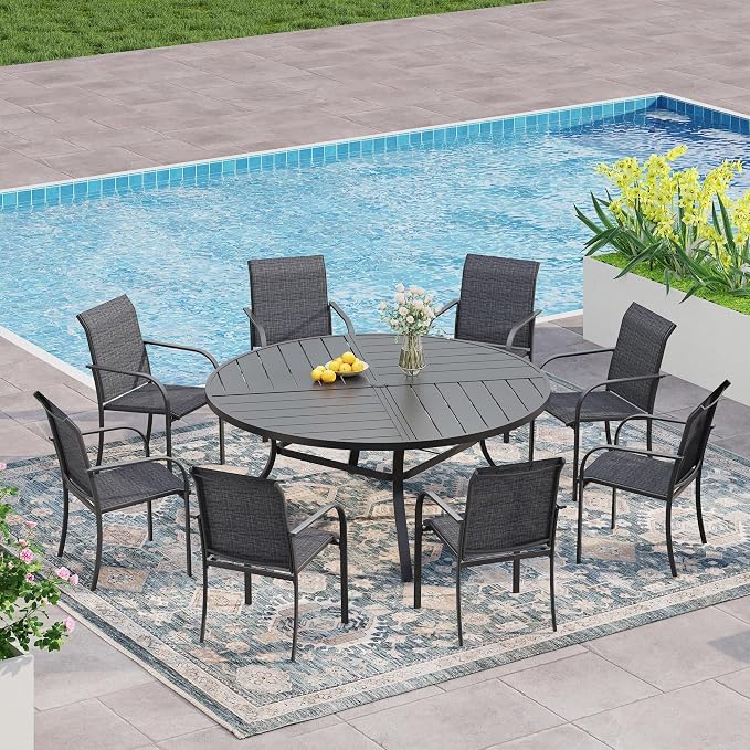 VICLLAX 9 Pieces Patio Outdoor Dining Set by HOME