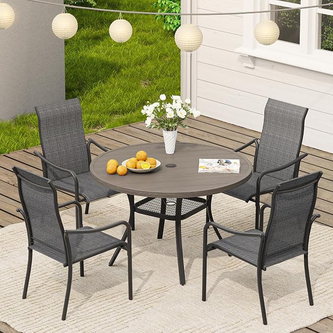 VICLLAX 40.6" Round Patio Table, Outdoor Dining Table - Image 4