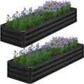 2PCS 8x2x1FT Galvanized Raised Garden Bed, Planter Raised Beds-Metal Garden Box by Home