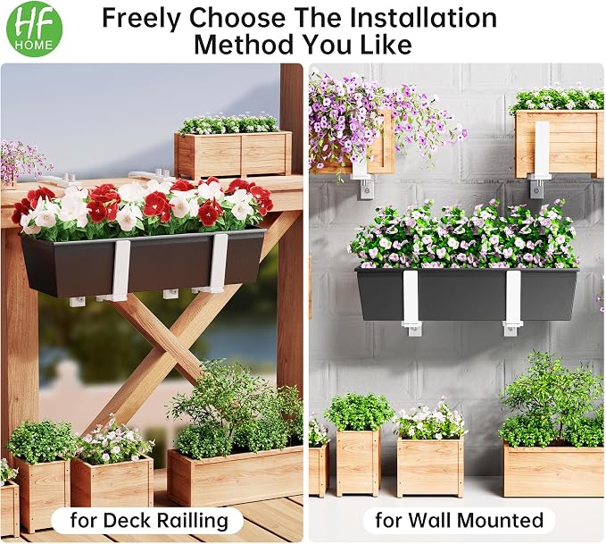 HFHOME Set of 6 Adjustable Window Planter Box Brackets, Planter Shelving - Image 5