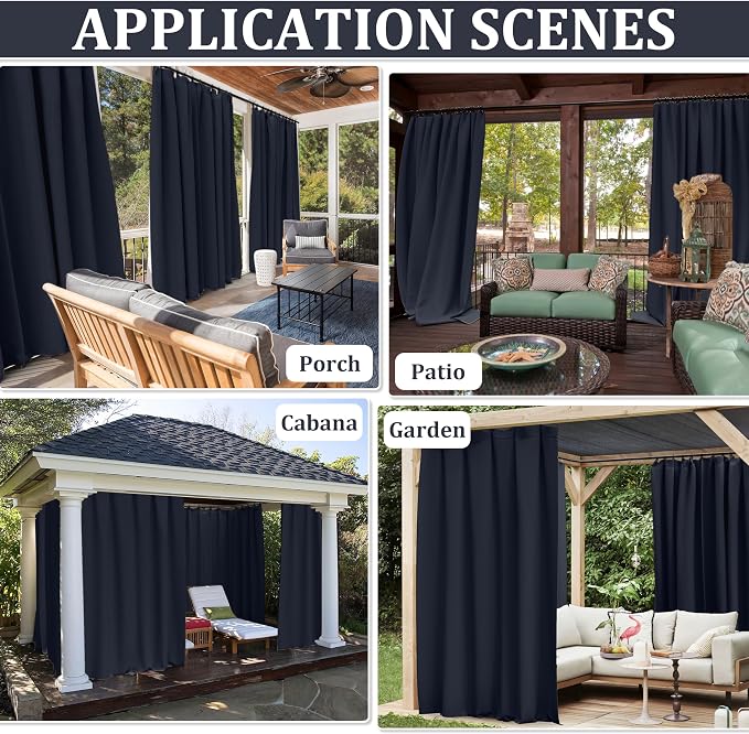 Gazebo Universal Replacement Privacy Curtain, 4-Panels Sidewall Curtains - Image 7