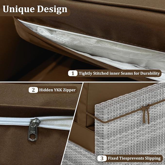 14 Pcs Outdoor Cushion Covers Patio Cushion Slipcovers Replacement Splash Proof - Image 4