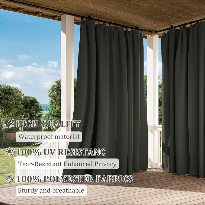 Gazebo Universal Replacement Privacy Curtain, 4-Panels Sidewall Curtains - Image 5