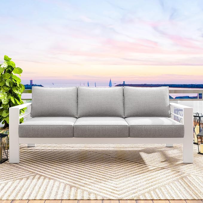 Solaste Outdoor Couch Aluminum Patio Furniture Sofa, 3-Seat All-Weather Metal - Image 6