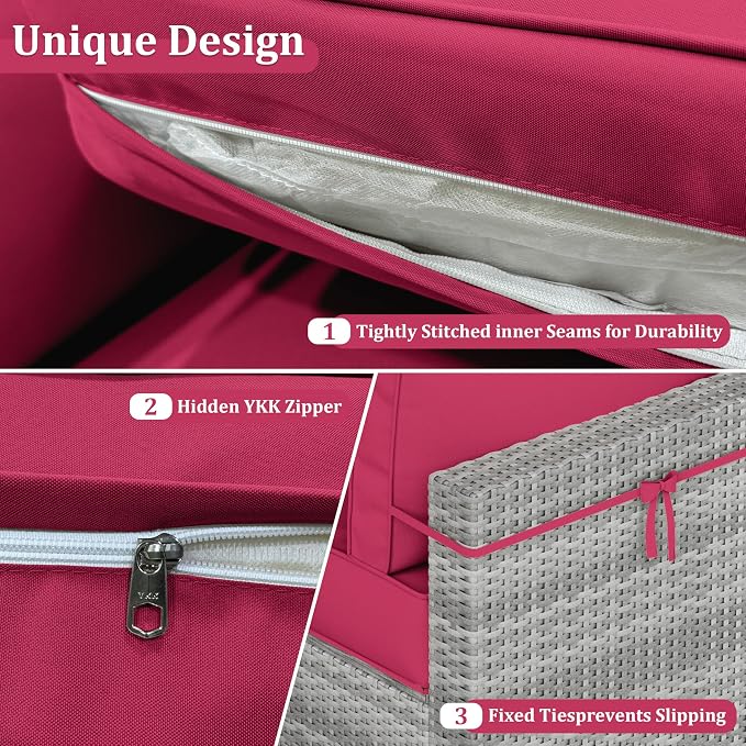 14 Pcs Outdoor Cushion Covers Patio Cushion Slipcovers Replacement Splash Proof - Image 4