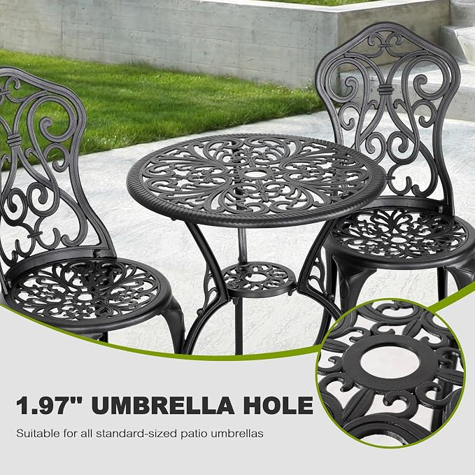 NUU GARDEN 3 Pieces Patio Bistro Set, Outdoor Bistro Set - Image 7