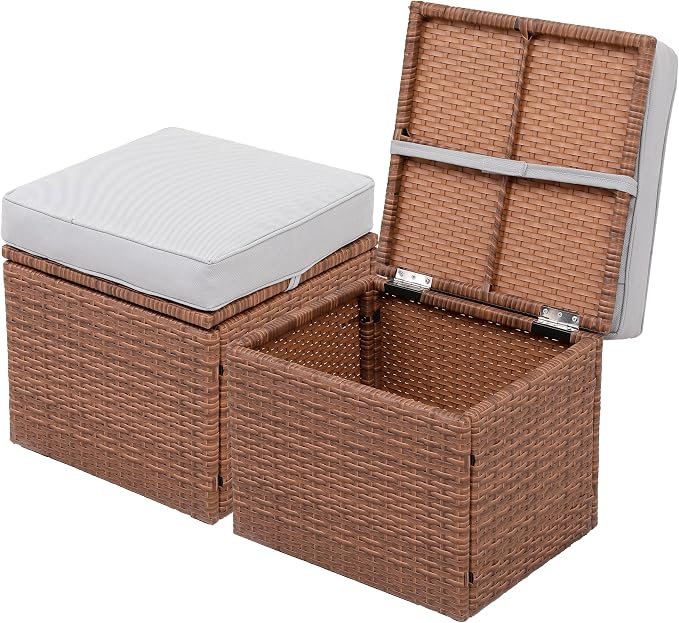 Premium Elegant Gray/Tawny 16.5" 2-Piece w/ 3" Fade-Proof Cushion, All-Weather by OpenairComfort