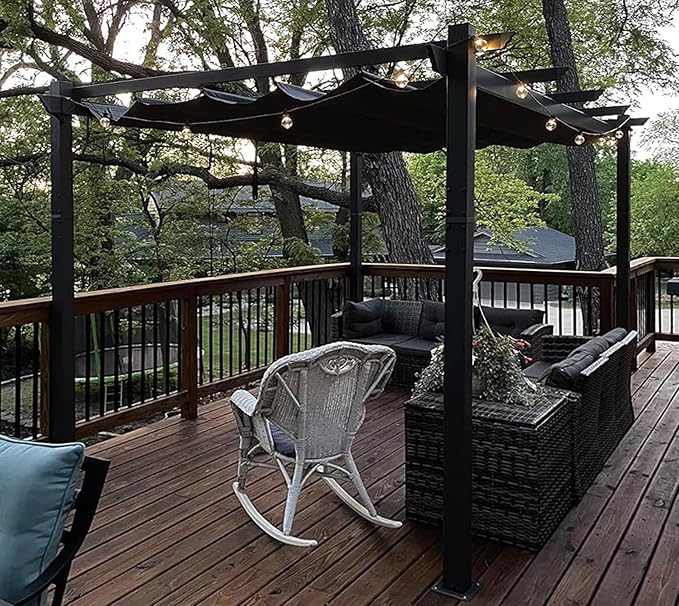 PURPLE LEAF 10' X 12' Outdoor Retractable Pergola by PURPLELEAF
