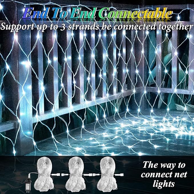 Lovelite 10ft x 10ft Net Lights, 280LED Gazebo Lights Outdoor 8 Modes Timer - Image 3