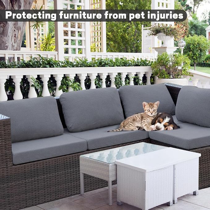 8Pcs Outdoor Cushion Covers, Patio Cushion Covers, Stretch Elastic Slipcovers - Image 3