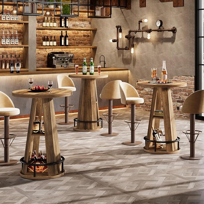 Tribesigns Round Bar Table, 39.4" H High Top Bistro Table - Image 5