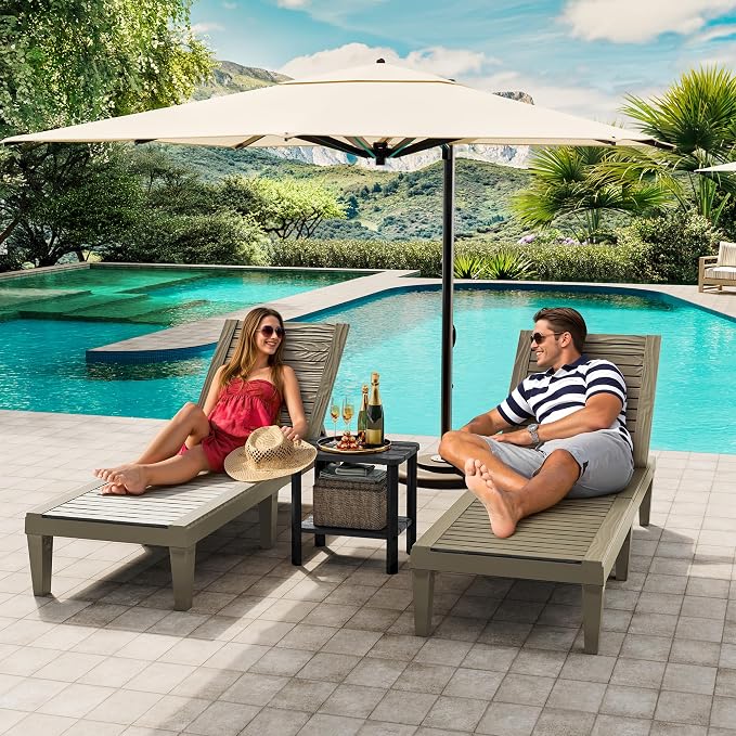 NUNU LAB Outdoor Chaise Lounge Chair Set of 3（2 of Chair and 1 of Side Table） - Image 4