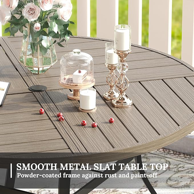 VICLLAX Round Patio Table with Adjustable Umbrella Hole - Image 5