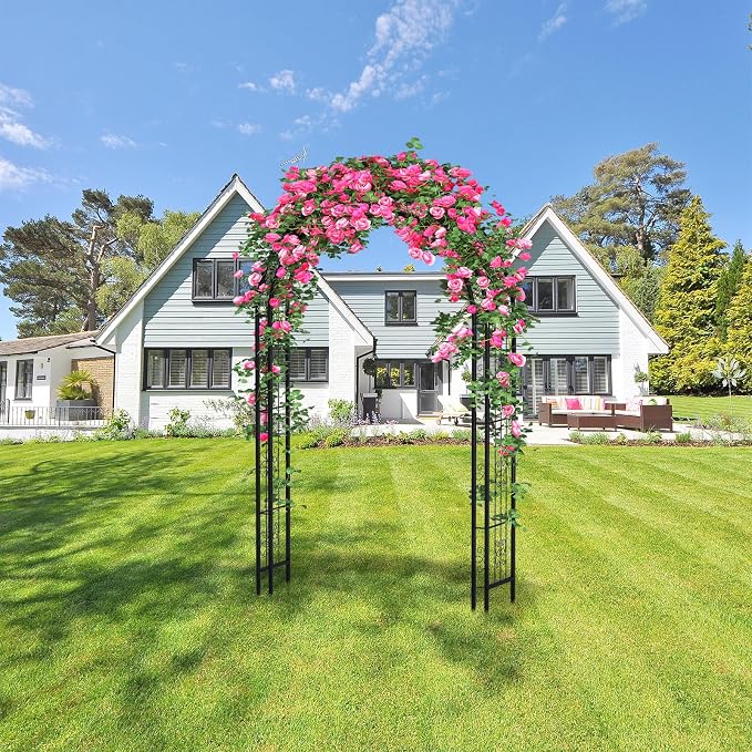 88in Steel Garden Arch Arbor Trellis - Image 3