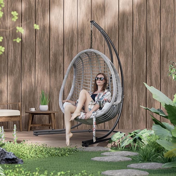 Sorbus Hammock Chair Stand Hanging Chair Stand- Heavy Duty Steel Sensory Swing - Image 5