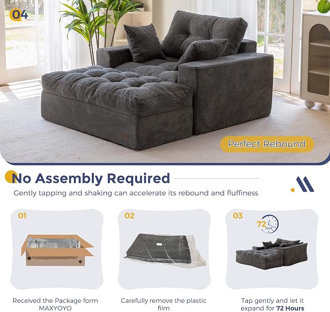 MAXYOYO Modular Sectional Chaise Lounge Sofa, Upholstered Lounge Chair - Image 9