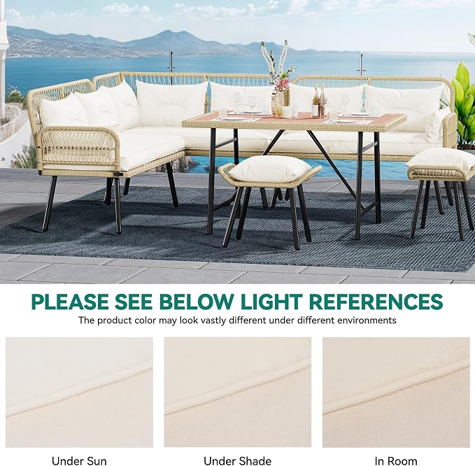 YITAHOME Patio Wicker L-Shaped Furniture Set, All-Weather Rattan Outdoor - Image 7