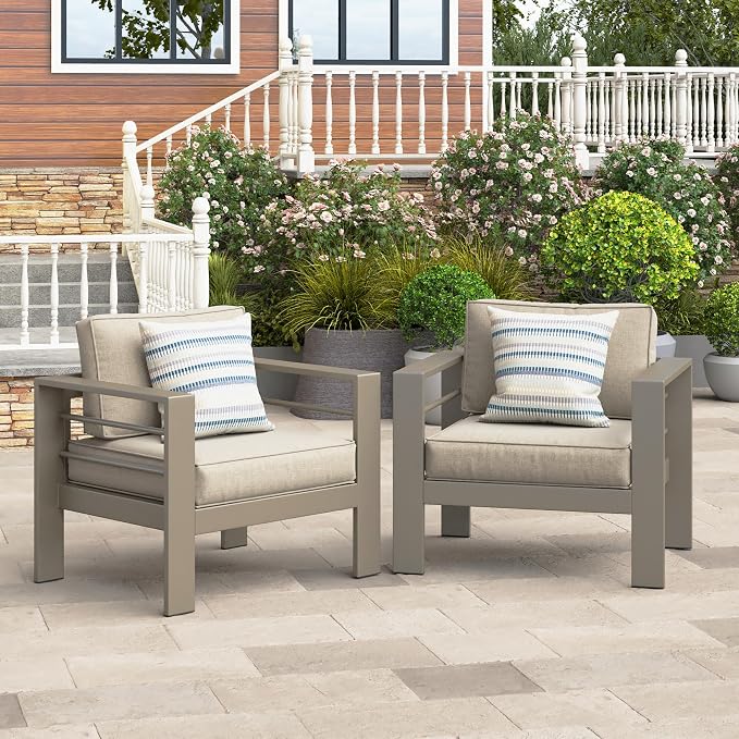 Wisteria Lane 2-Piece Patio Sofa Set, Metal Outdoor Armchair - Image 2