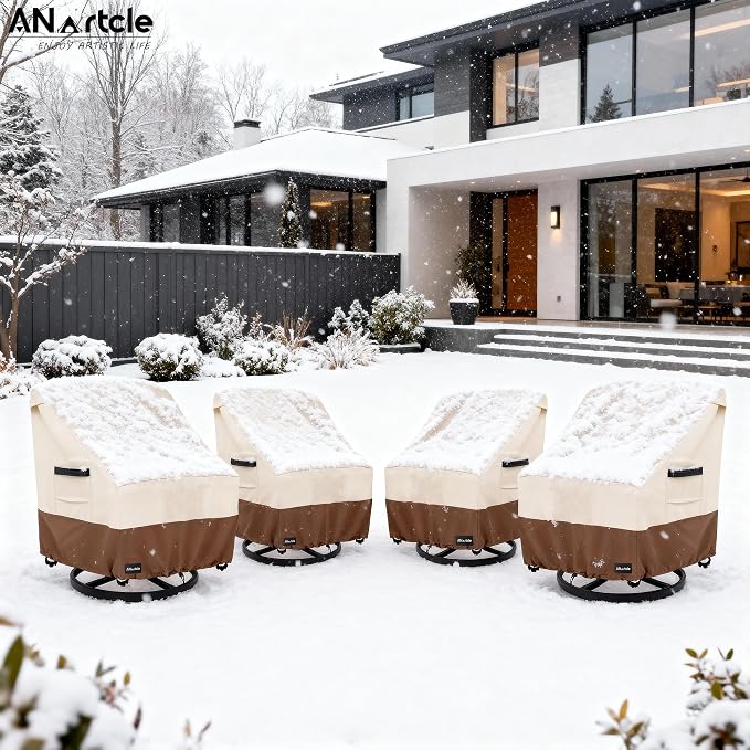 Swivel Patio Chair Cover 4 Pack, 600D Waterproof Heavy Duty Outdoor Chair Cover - Image 7