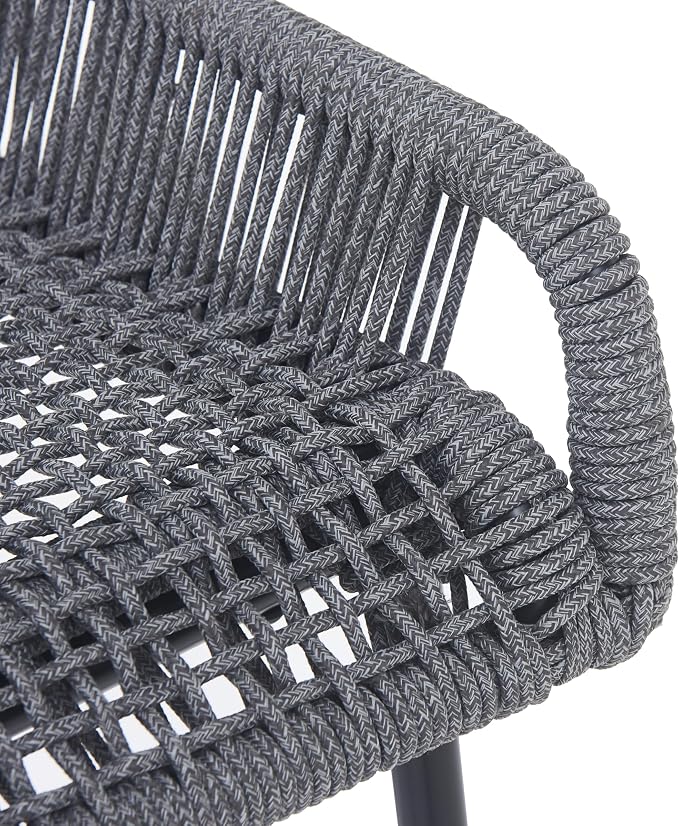 Christopher Knight Home Sivir Outdoor Barstool Set of 2, Patio Woven Rope Bar - Image 11