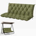 Porch Swing Cushion with Backrest 2-3 Seater Outdoor Bench Cushions Waterproof by Snubbull