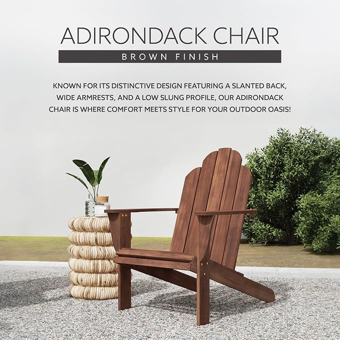 Linon Home Dcor Home Decor Teak Wood Stock Chair, 30.4" wx37.6 dx37.8 h - Image 4