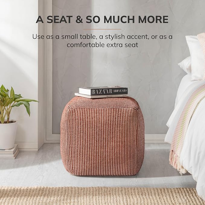 Anji Mountain 100% Handmade & Handcrafted Comfortable Home Décor Pouf Ottoman - Image 7