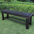 Outdoor Garden Bench, 3-Person Wood Patio Bench Weatherproof Outdoor Backless by LSPYYDS
