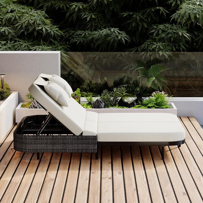 Merax Outdoor Daybed, Patio Rattan Daybed - Image 4