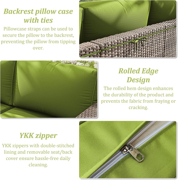 14 Pcs Outdoor Cushion Slipcovers Outdoor Patio Cushion Covers Replacement - Image 5