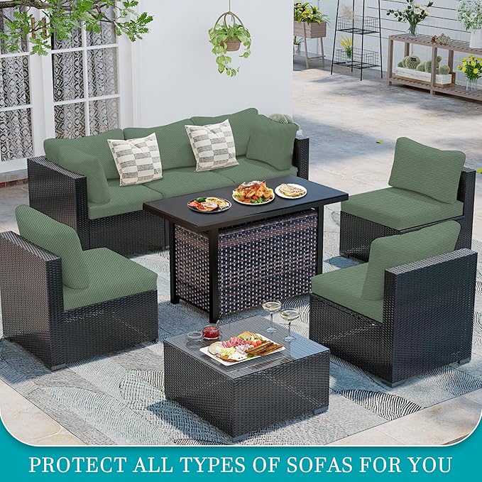 12Pcs Stretch Patio Cushion Covers, Outdoor Couch Covers Replacement, Outdoor - Image 4