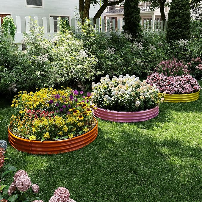 Galvanized Metal Planter Round Raised Garden Bed Kit - Image 7