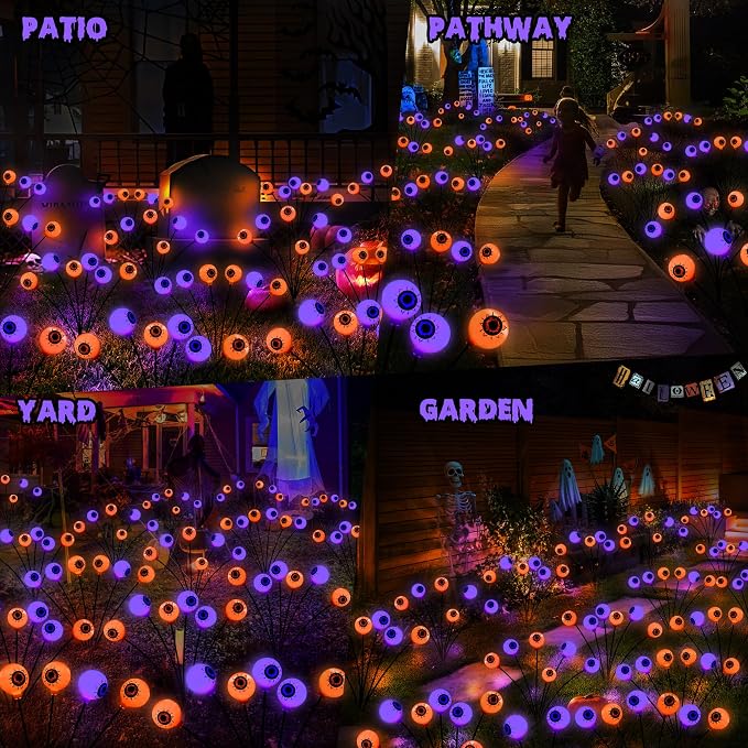 BrizLabs 6 Pack 36 LED Halloween Solar Eyeball Lights, 2 Modes Outdoor - Image 7