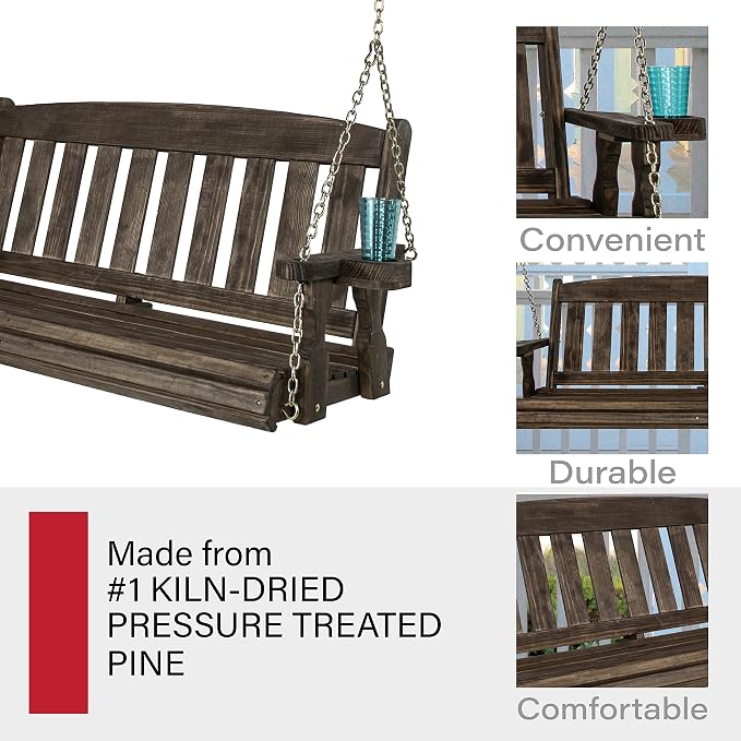 Amish Casual Heavy Duty 800 Lb Mission Treated Porch Swing - Image 4
